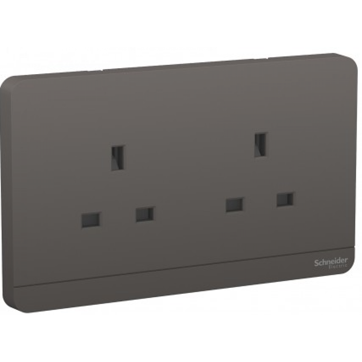 Schneider Electric 施耐德電氣 AvatarOn 13A兩位連保護門插座 (石墨灰)